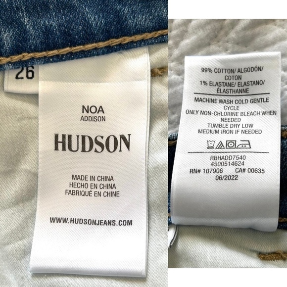 Hudson Noa High Rise Straight Cropped Jean Frayed Hem in Addison Size 26 - Picture 15 of 17